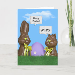 Chocolate Easter Bunny Humour Holiday Card