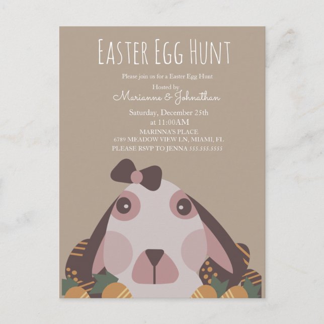 Chocolate Easter Eggs Bunny Egg Hunt Postcard (Front)