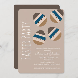 Chocolate Easter Eggs Earth Tone Party Invitation