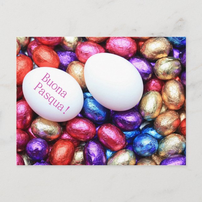 Chocolate easter eggs italian greeting card (Front)
