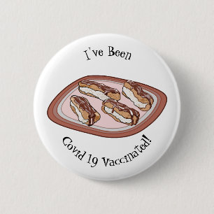 Chocolate eclair cartoon illustration 6 cm round badge