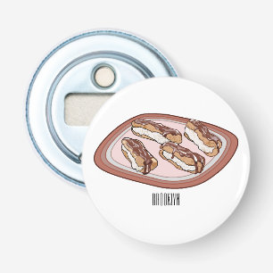 Chocolate eclair cartoon illustration bottle opener