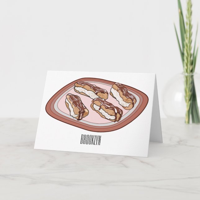 Chocolate eclair cartoon illustration card (Front)