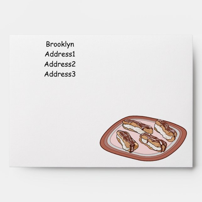 Chocolate eclair cartoon illustration envelope (Front)