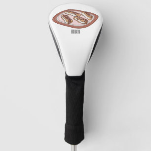 Chocolate eclair cartoon illustration golf head cover