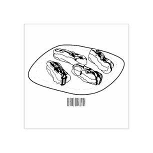 Chocolate eclair cartoon illustration rubber stamp