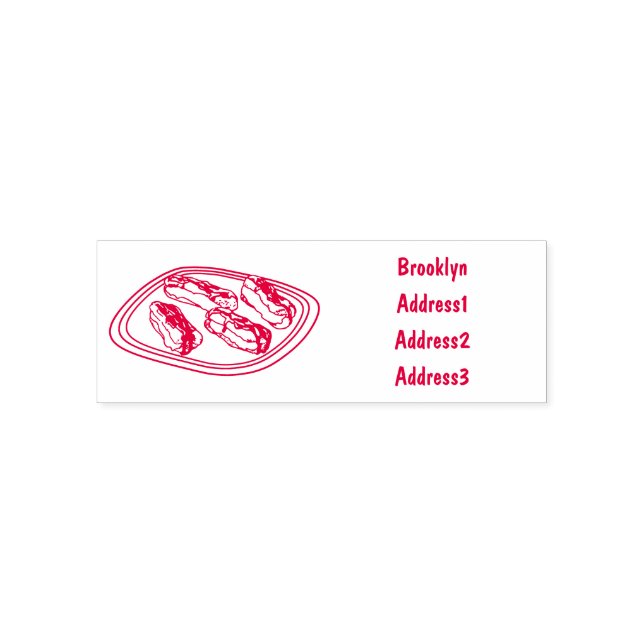Chocolate eclair cartoon illustration self-inking stamp (Design)