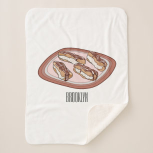 Chocolate eclair cartoon illustration sherpa blanket