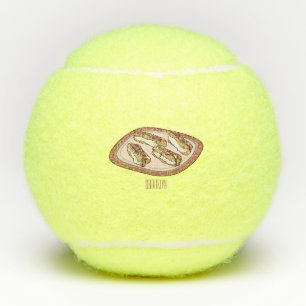 Chocolate eclair cartoon illustration tennis balls