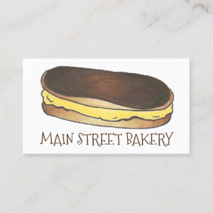 Chocolate Eclair Pastry Baked By Bakery Chef Business Card