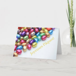 chocolate eggs french easter greeting holiday card