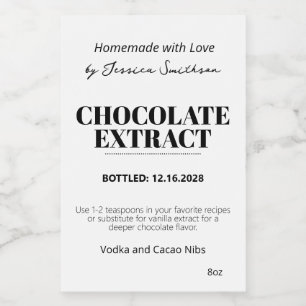 Chocolate Extract Modern Label Sticker ZEX_001g