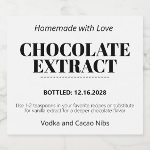 Chocolate Extract Modern Label Sticker ZEX_001g