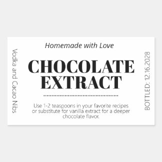 Chocolate Extract Modern Label Sticker ZEX_001g