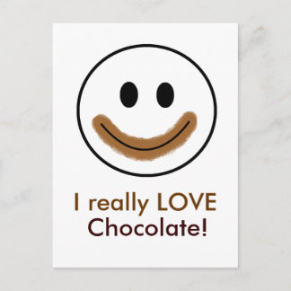 Chocolate Face "I really LOVE Chocolate!" Postcard