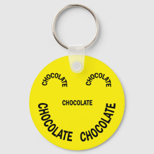 Chocolate Face Text Key Ring