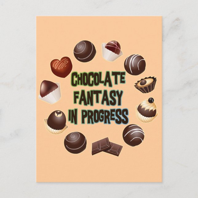 CHOCOLATE FANTASY IN PROGRESS POSTCARD (Front)