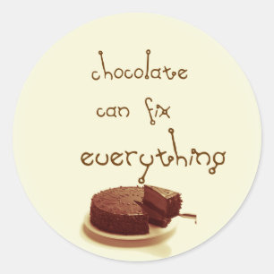 Chocolate fix classic round sticker