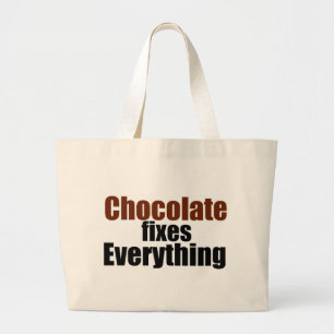 Chocolate fixes Everything Large Tote Bag