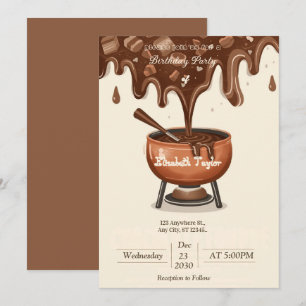 Chocolate Fondue Party Invitation – Sweet & Cosy 