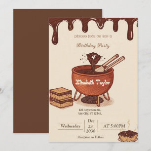 Chocolate Fondue Party Invitation – Sweet & Cosy 