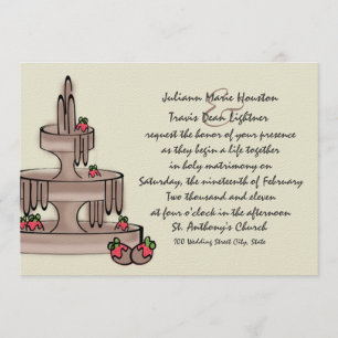 Chocolate Fountain and Strawberries Invitation