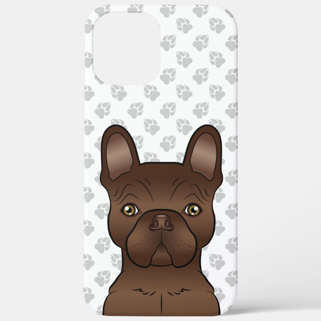 Chocolate French Bulldog / Frenchie Dog & Paws Case-Mate iPhone Case (Back)