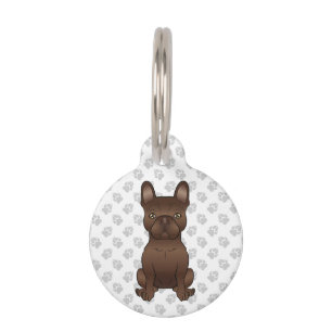 Chocolate French Bulldog / Frenchie & Pet's Info Pet Tag