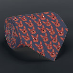 Chocolate French Bulldog Navy Blue Neck Tie<br><div class="desc">A fun little Chocolate French Bulldog or Frenchie pattern on a navy blue background.  Great for all dog lovers,  pet sitters,  dog walkers and veterinarians.  Original art by Nic Squirrell.</div>