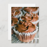 Chocolate Frosted Cupcakes Food Photo Blank Back
