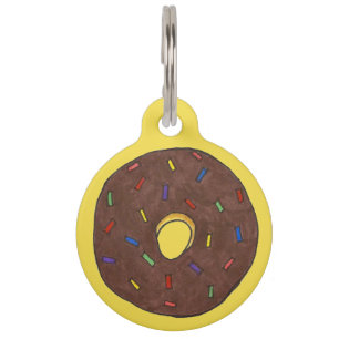 Chocolate Frosted Doughnut Doughnut Sprinkles Yell Pet Tag