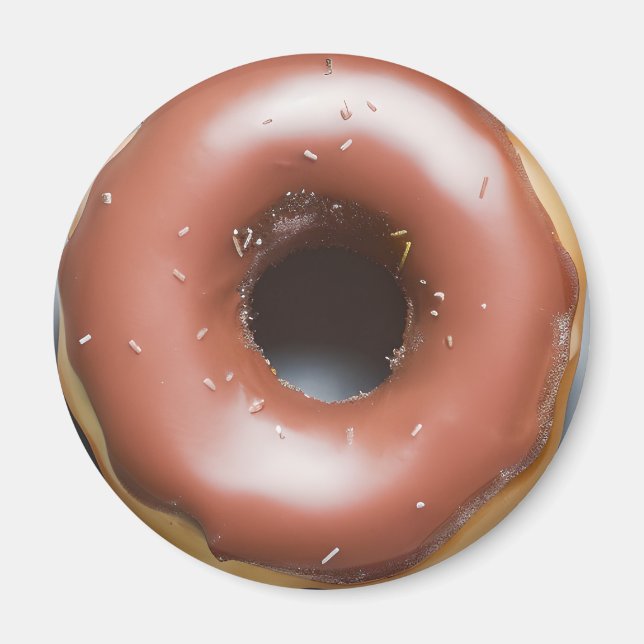 Chocolate Frosted Doughnut with Sprinkles Magnet (Front)
