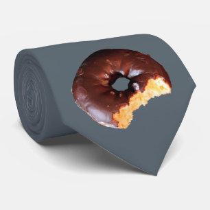 Chocolate Frosted Yellow Cake Doughnut with Bite Tie