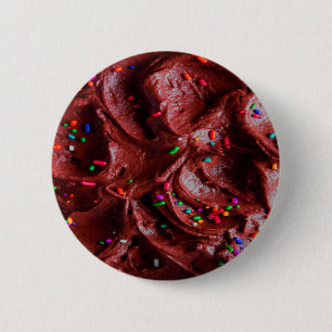 Chocolate Frosting and Sprinkles Personalise It 6 Cm Round Badge