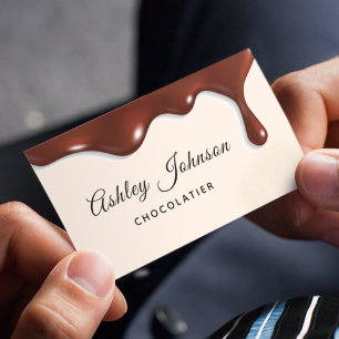 Chocolate Frosting Chocolatier Elegant Dessert Business Card