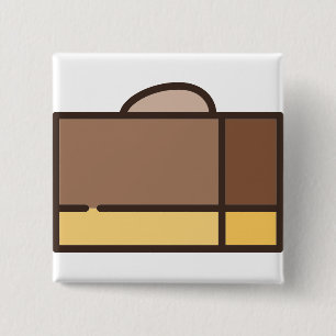 chocolate-fudge 15 cm square badge