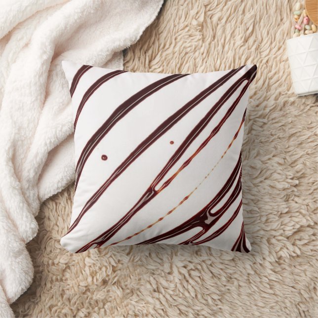 Chocolate Fudge Brown Throw Pillow  (Blanket)