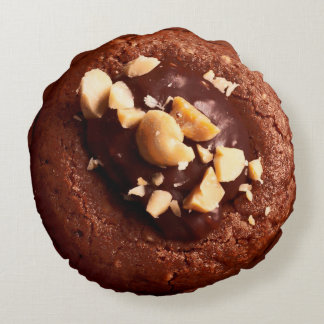 Chocolate Fudge Cookie, Chocolate Brown Round Cushion