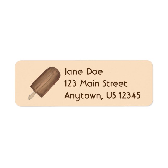 Chocolate Fudge Fudgesicle Popsicle Address Labels (Front)
