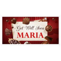 Chocolate Get Well Soon Personalised Banner