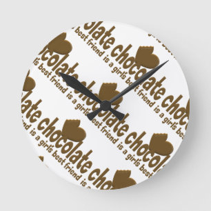 Chocolate Girl's Best Friend Round Clock