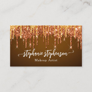 Chocolate Glam Glitter Drip Fashion Stylist Modern Business Card