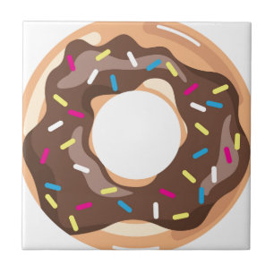 Chocolate Glazed Doughnut Ceramic Tile