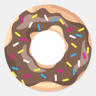 Chocolate Glazed Doughnut Classic Round Sticker