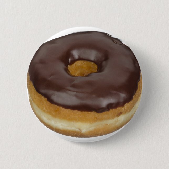 Chocolate Glazed Doughnut Doughnut Button (Front)