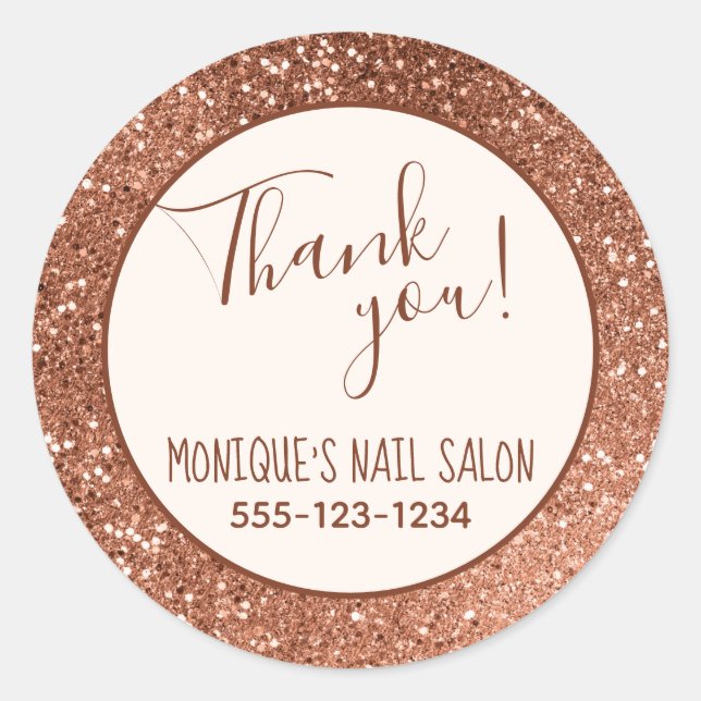 Chocolate Glitter Custom Named Classic Round Sticker (Front)