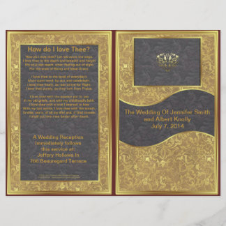 Chocolate Gold Deluxe Wedding Program