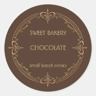 Chocolate Gold Small Business Bakery Label