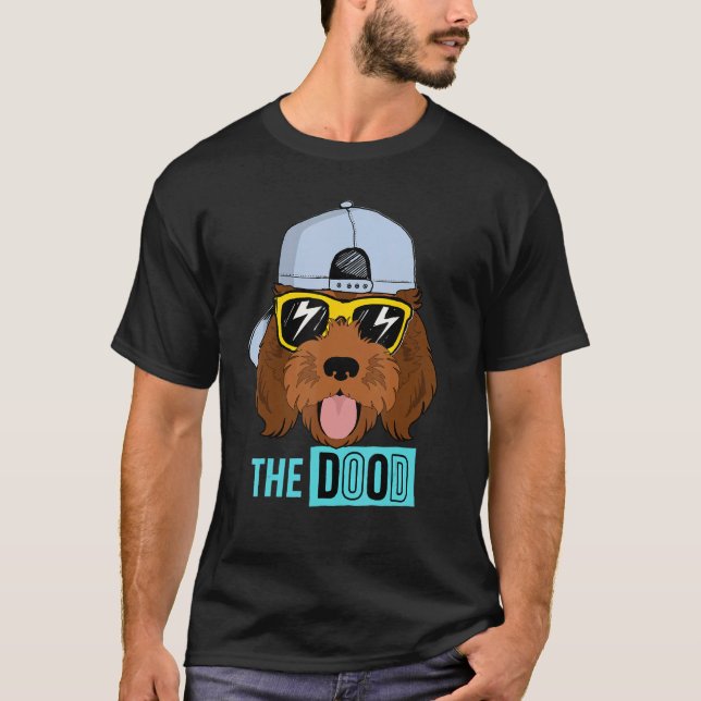 Chocolate Golden Doodle Dog The Dood Brown Goolden T-Shirt (Front)
