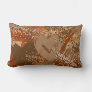 Chocolate Heart Abstract Pattern Lumbar Pillow
